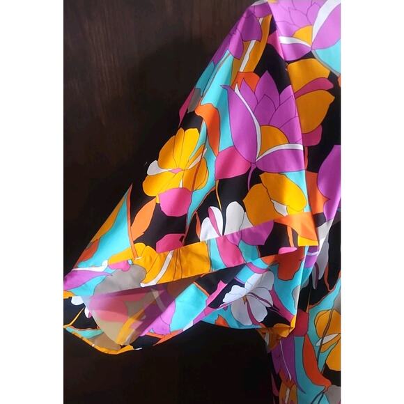 Trina Turk Womens Small Tropical Floral Swim Spa Tunic Cover Up Resort Dress - Picture 2 of 7